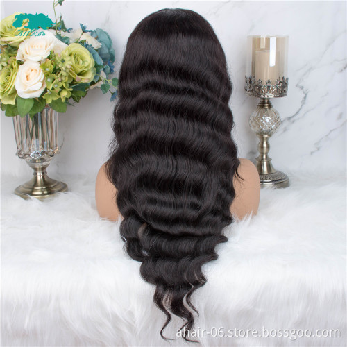 AllRun 4*4 Lace Closure Human Hair Wigs Brazilian Loose Wave for Black Women Pre-Plucked Lace Closure Human Hair Wig